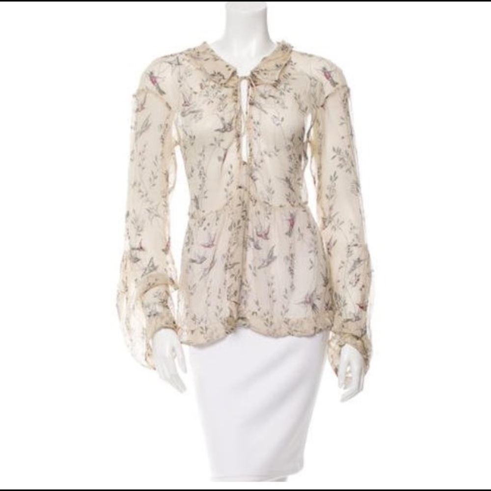 Creme and multicolor Marni long sleeve top